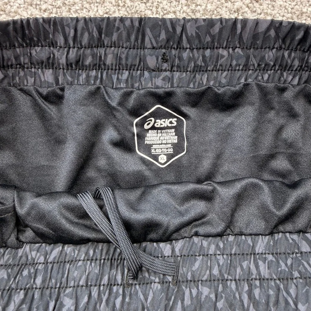 NWT Women's‎ ASICS Athletic Black Patterned Woven Lined Running Shorts Size XL